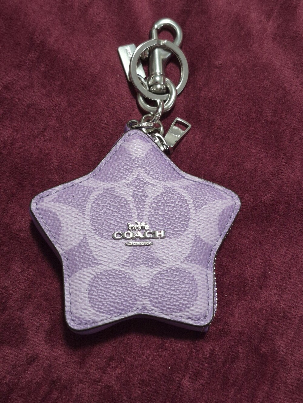 Coach Lavender Signature Star Keychain Charm - Picture 2 of 6